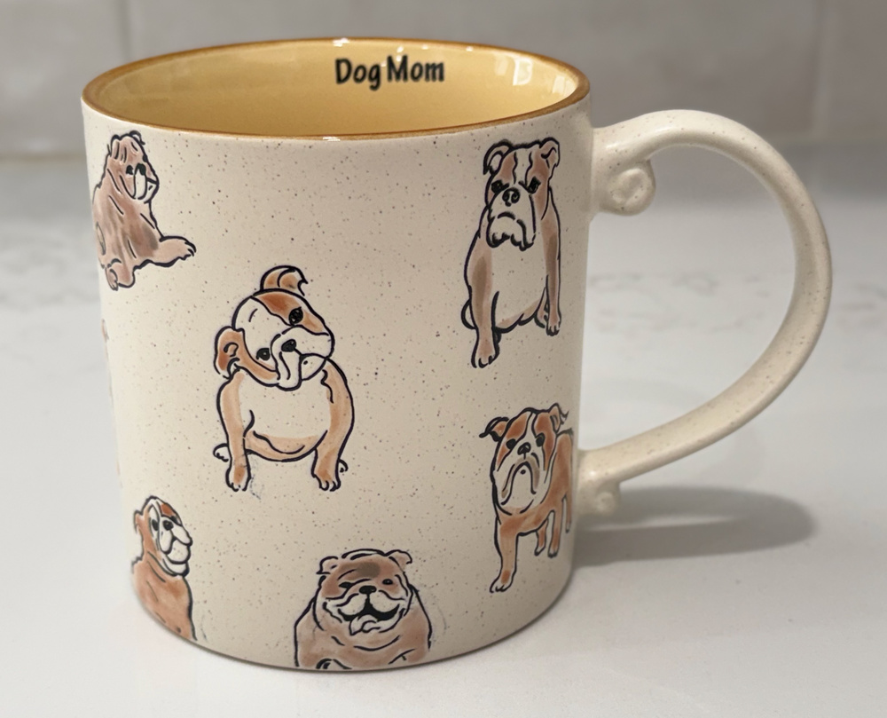 Dog Mom Coffee Cup Mug Spectrum Designz English Bulldog Frenchie Tan Ceramic